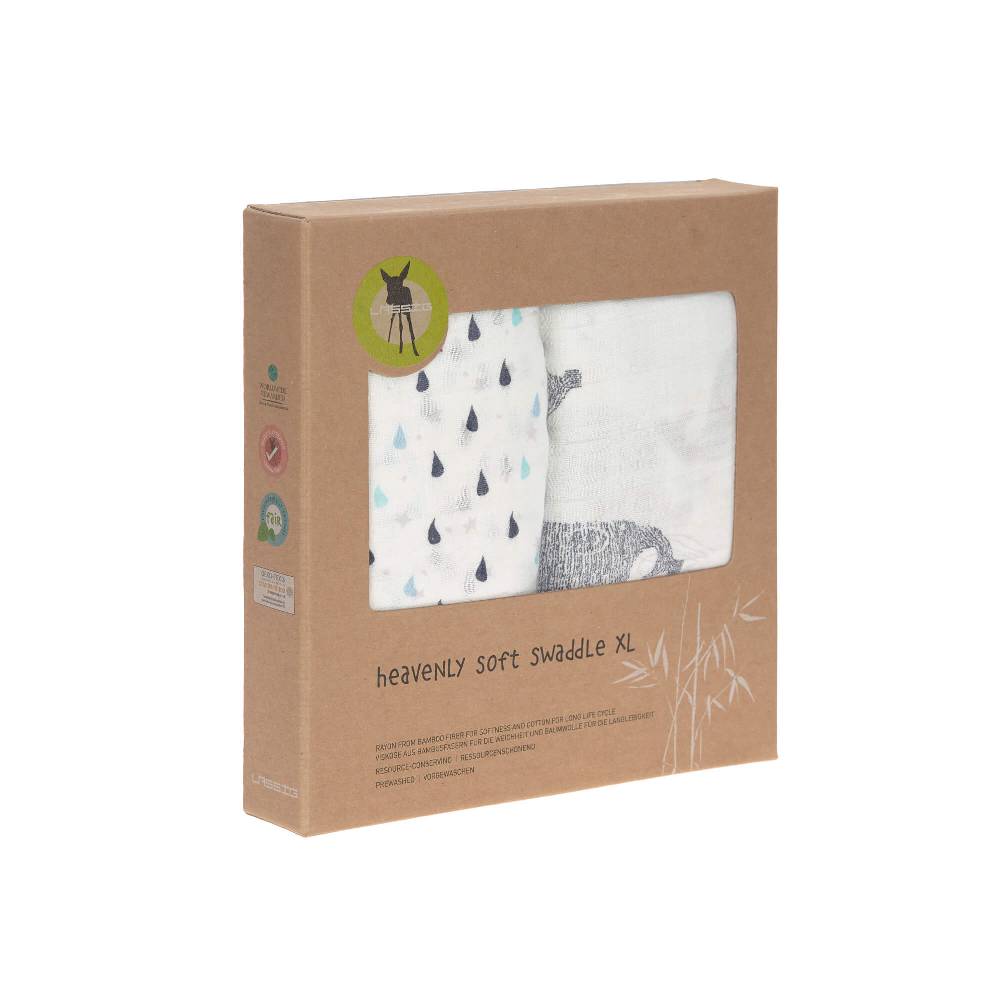 Lässig Mulltücher (2 Stk) - Heavenly Soft Swaddle XL, Little Water Whale Großer Ausverkauf