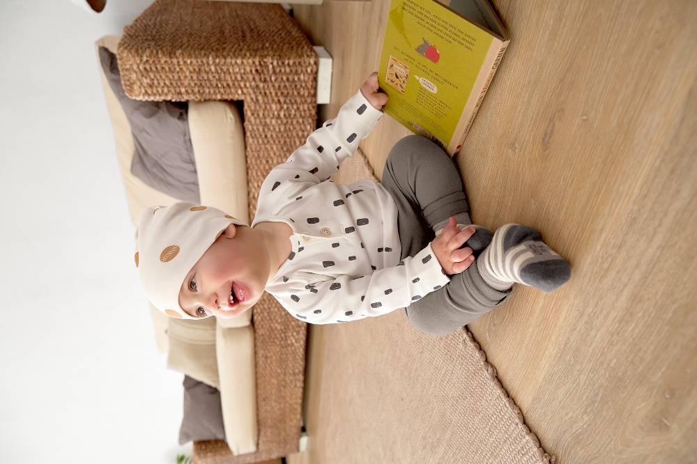 Lässig Baby Langarmshirts - Bio Baumwolle, Bricks, Milky Preisnachlass