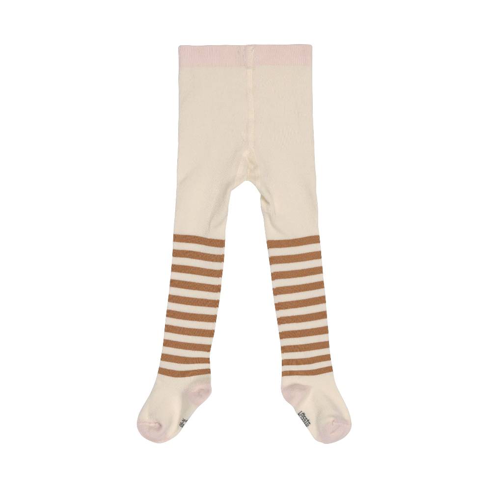 Lässig Strumpfhose GOTS - Tights, Halb Gestreift Weiß Karamell Osterangebot