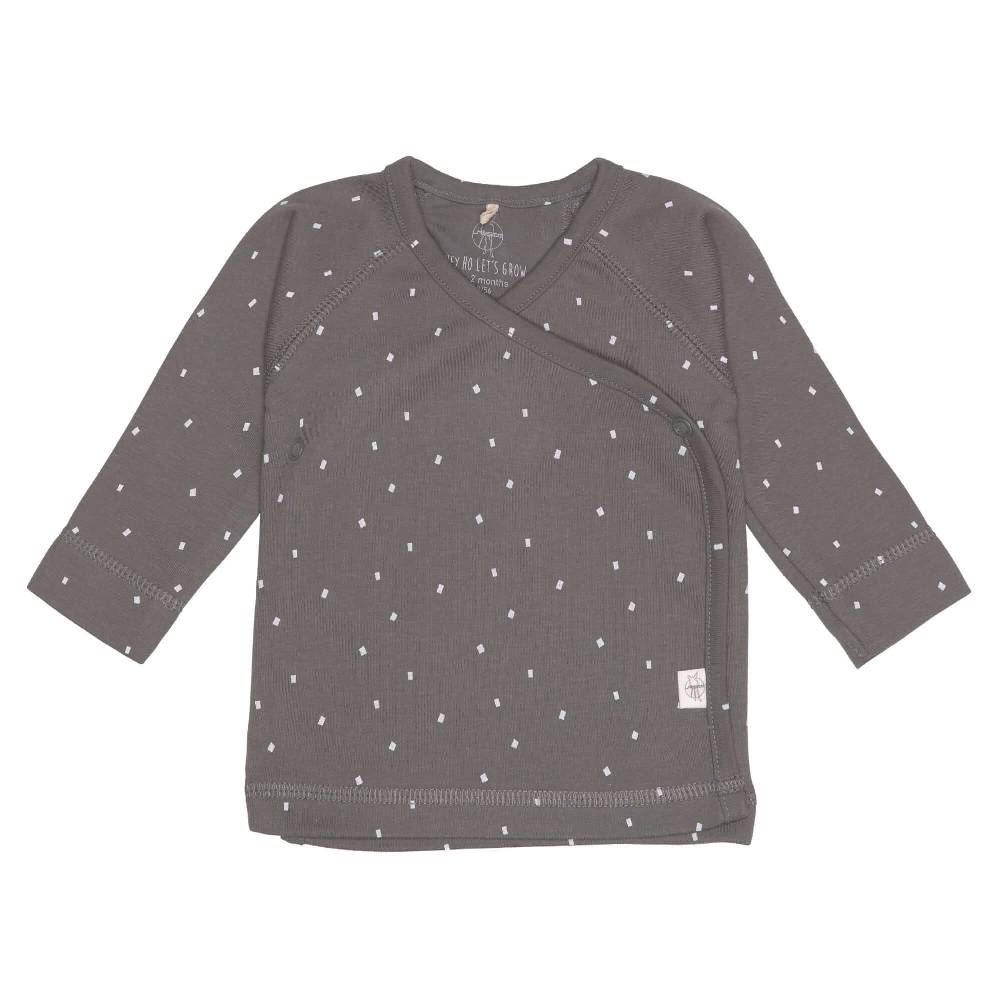 Lässig Baby Wickelshirt - Bio Baumwolle, Spots, Anthrazit