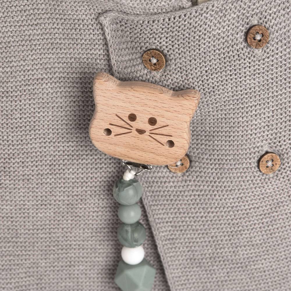 Lässig Schnullerkette - Little Chums, Katze Grau Bestseller