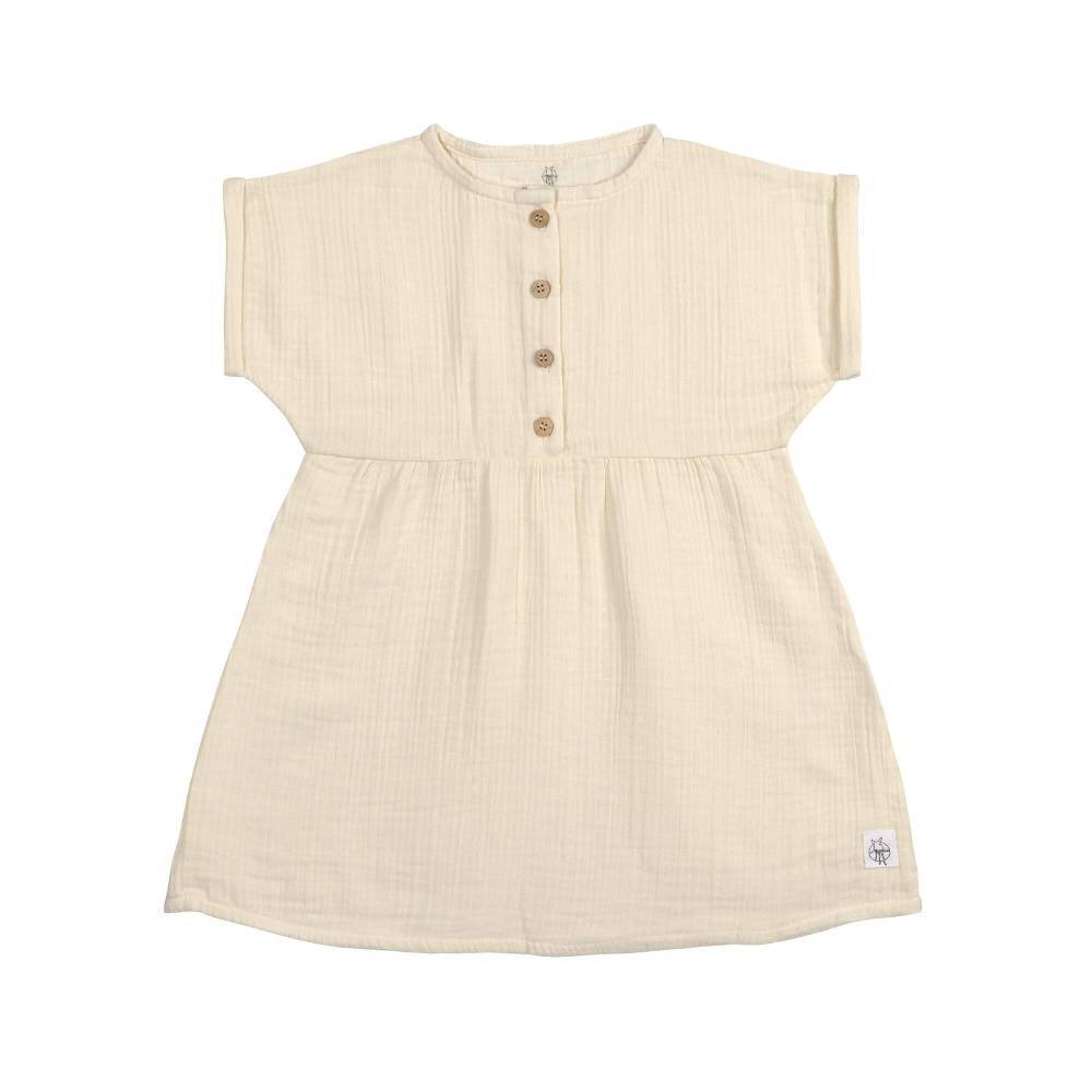 Lässig Musselin Kinderkleid - Bio Baumwolle, Hellgelb