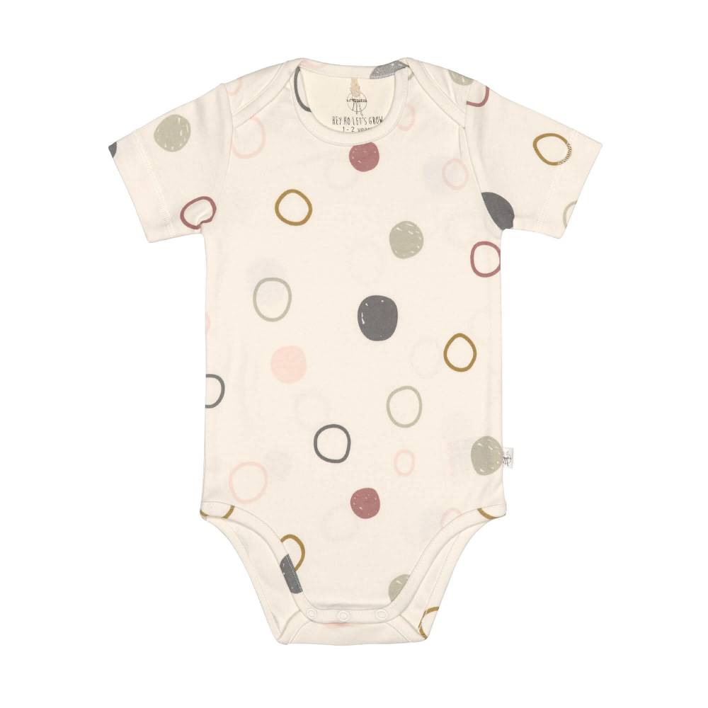 Lässig Baby Body kurzarm - Bio Baumwolle, Kreise, Beige