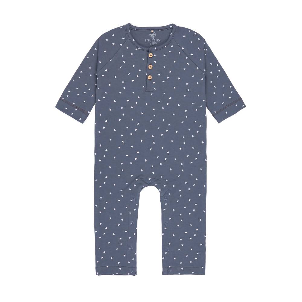 Lässig Strampler, Baby Overall - Bio Baumwolle, Triangle Blau