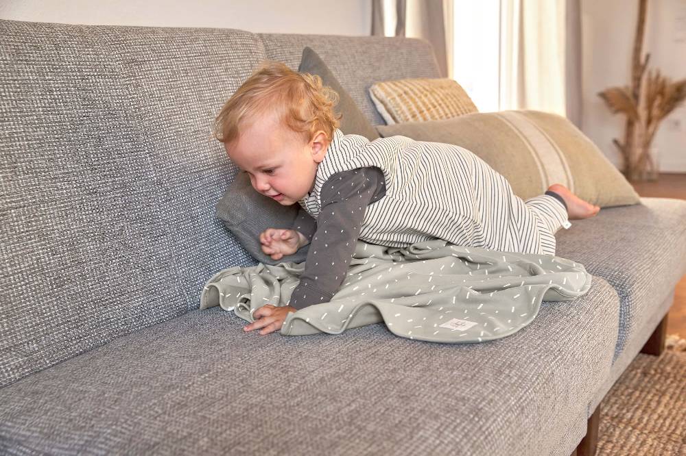 Lässig Kinder Schlafoverall 2,5 TOG, Striped, Grau Wochenangebot
