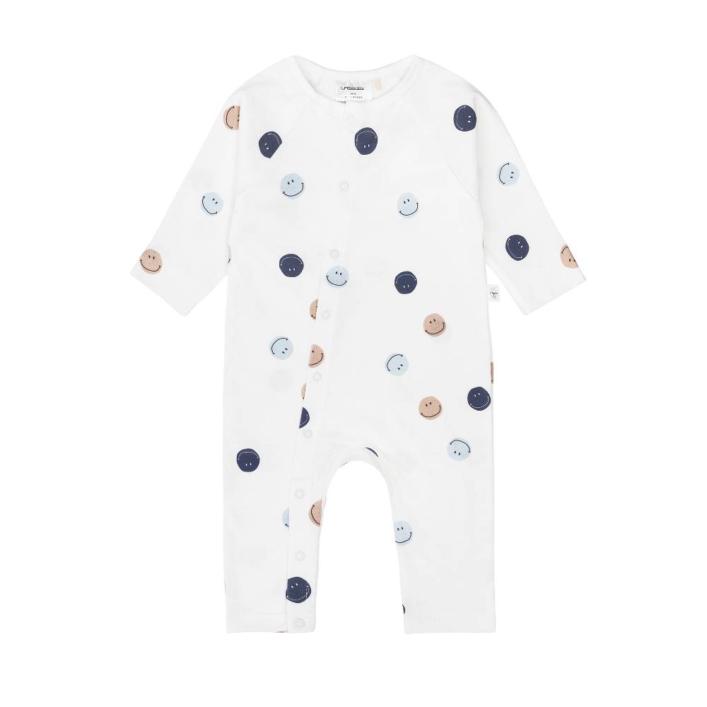 Lässig Baby Schlafoverall - Bio Baumwolle, Smile, Milky