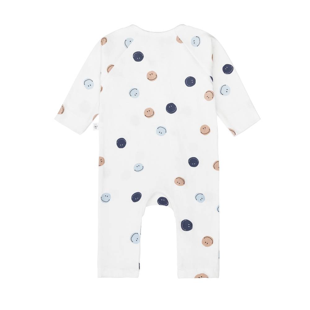 Lässig Baby Schlafoverall - Bio Baumwolle, Smile, Milky Begrenzte Freigabe