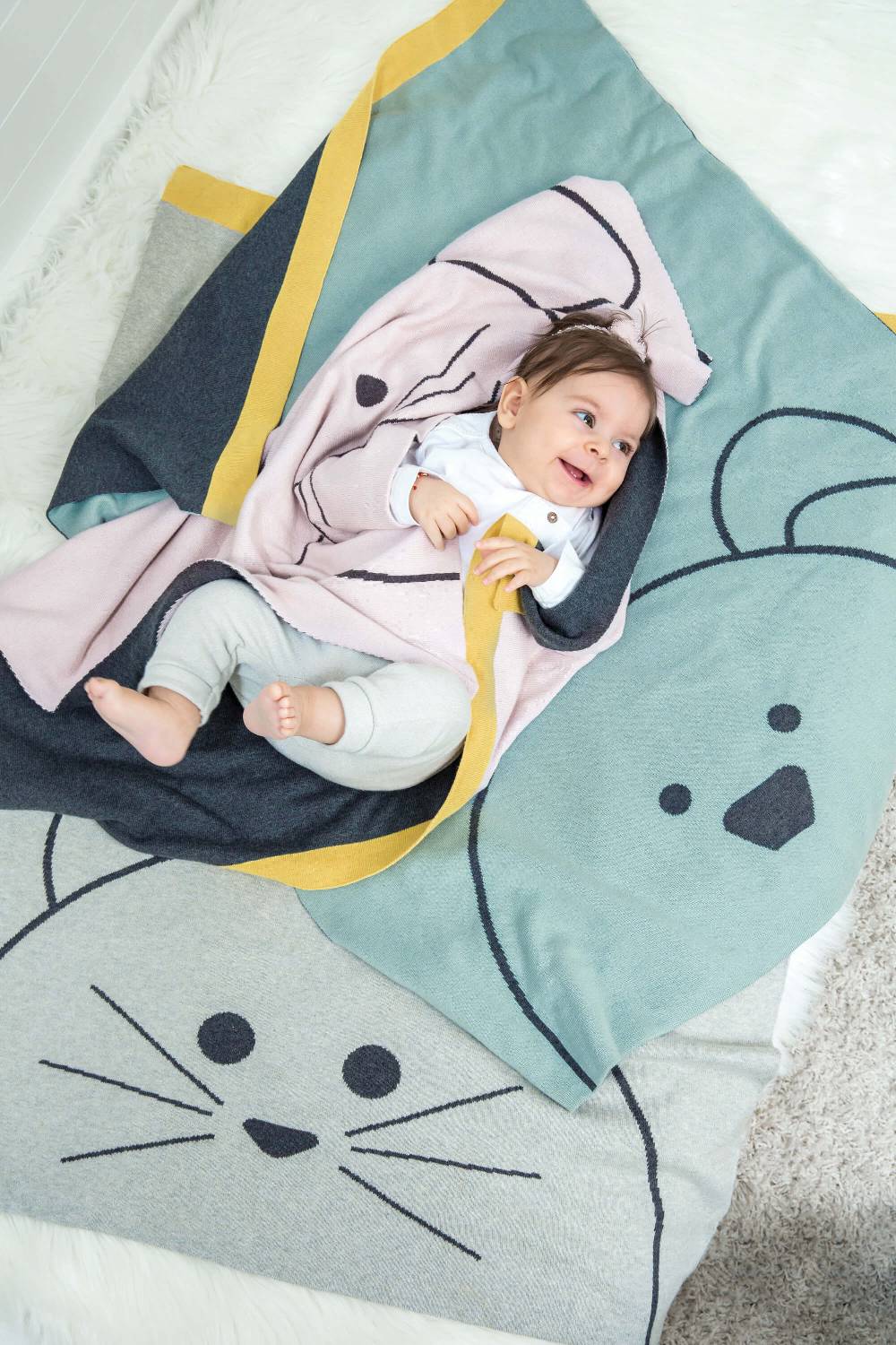 Lässig Babydecke - Bio Baumwolle, Katze Letzte 3 Tage