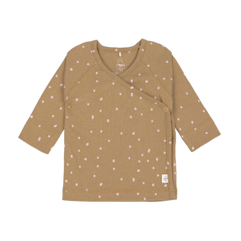 Lässig Baby Wickelshirt - Bio Baumwolle, Dots, Curry