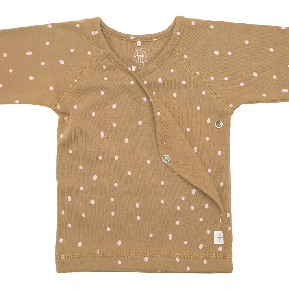Lässig Baby Wickelshirt - Bio Baumwolle, Dots, Curry Neueste Stile