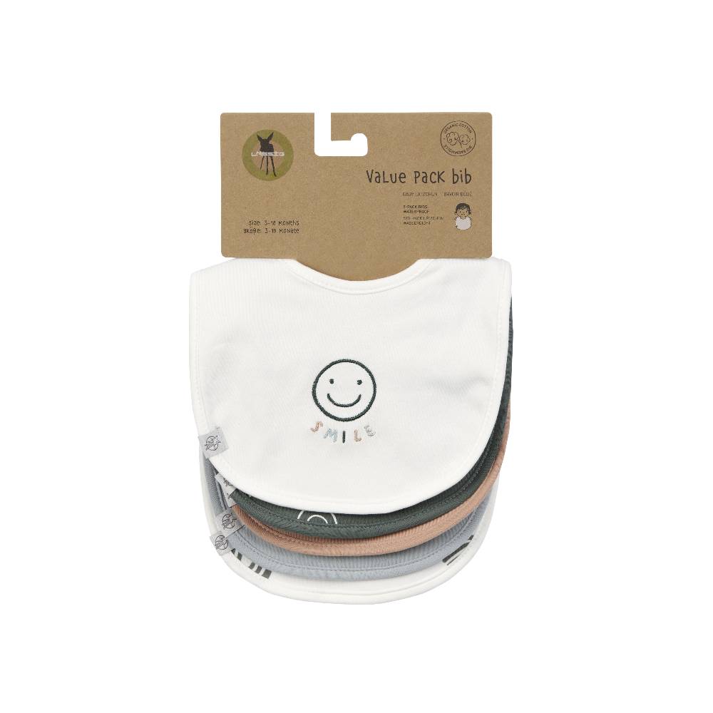Lässig Lätzchen (5 Stk) - Tiny Smile, Beige Letzte 2 Tage