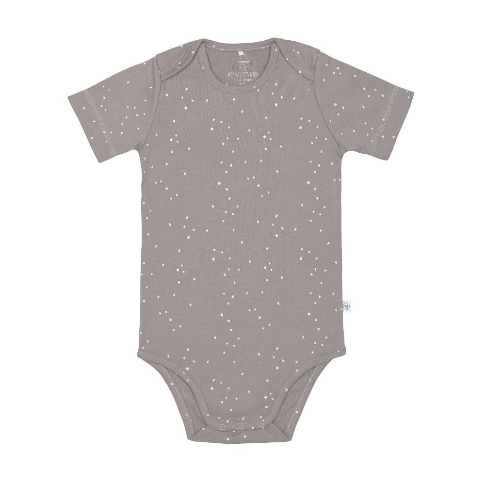 Lässig Baby Body kurzarm - Bio Baumwolle, Punkte, Taupe