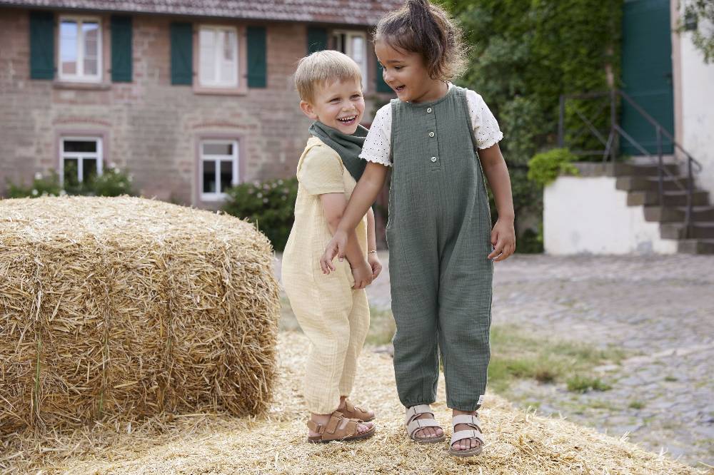 Lässig Musselin Jumpsuit - Bio Baumwolle, Petrolgrün Bis zu 55% Rabatt