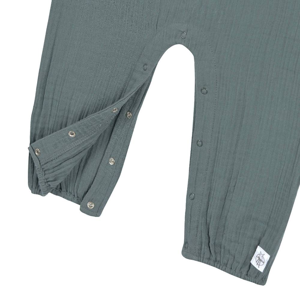 Lässig Musselin Jumpsuit - Bio Baumwolle, Petrolgrün Bis zu 55% Rabatt