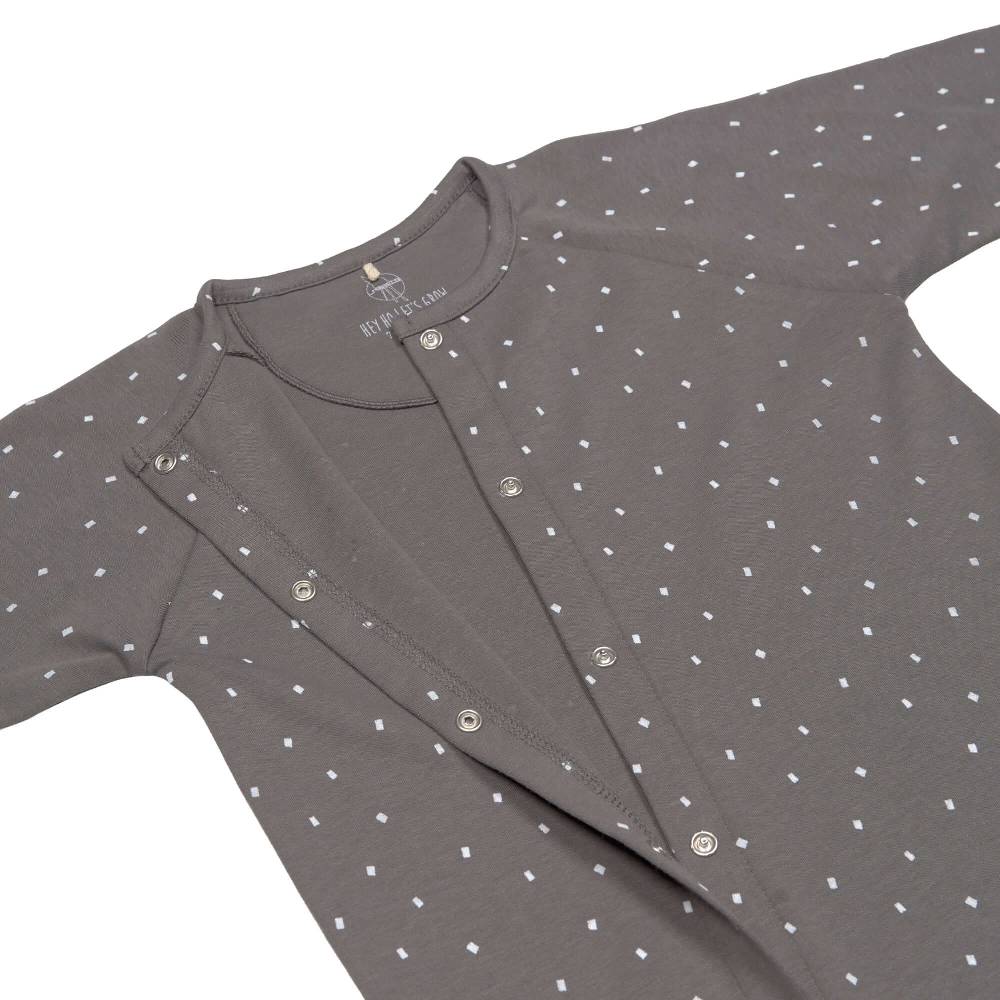 Lässig Baby Schlafanzug mit Füßen - Bio Baumwolle, Spots, Anthrazit Discount Store für neue Produkte