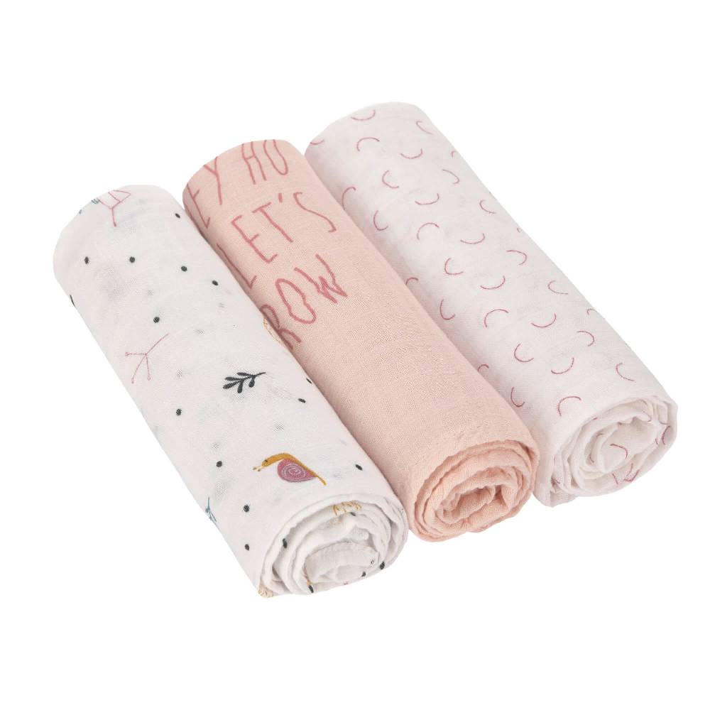 Lässig Mulltücher (3 Stk) - Heavenly Soft Swaddle L, Garden Explorer Schnecke