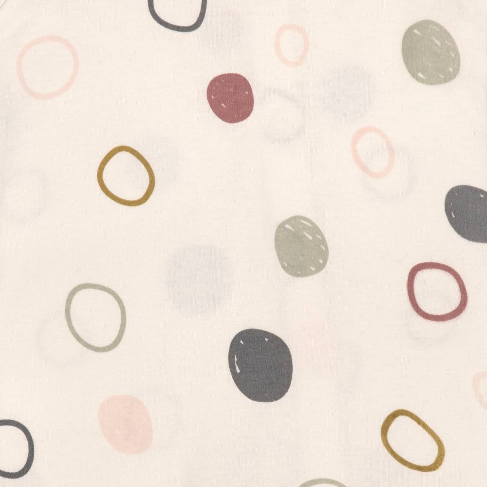 Lässig Baby Schlafanzug mit Füßen - Bio Baumwolle, Circles, Weiß 50% Rabatt mit kostenlosem Versand