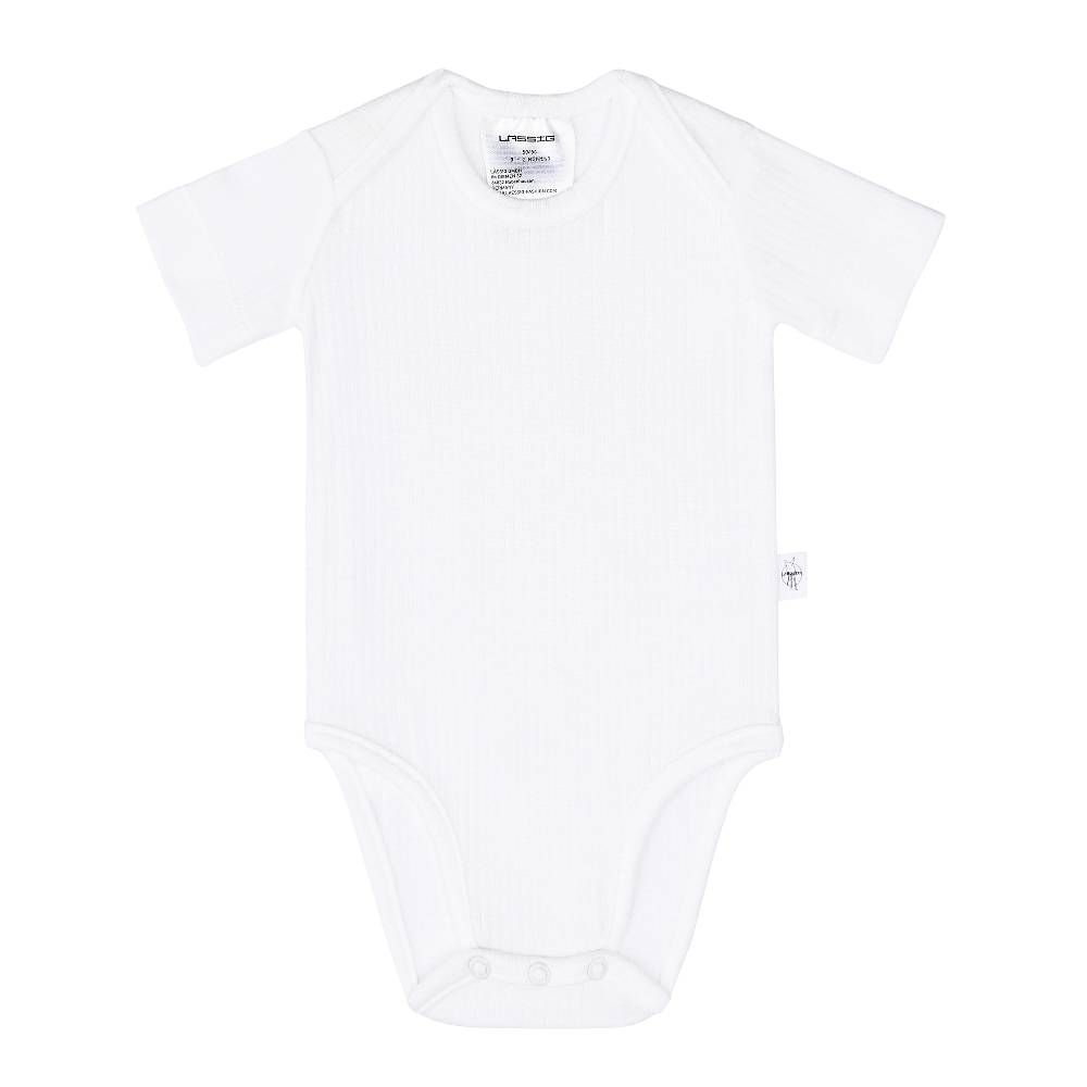 Lässig Baby Body Kurzarm - gerippt, Milky