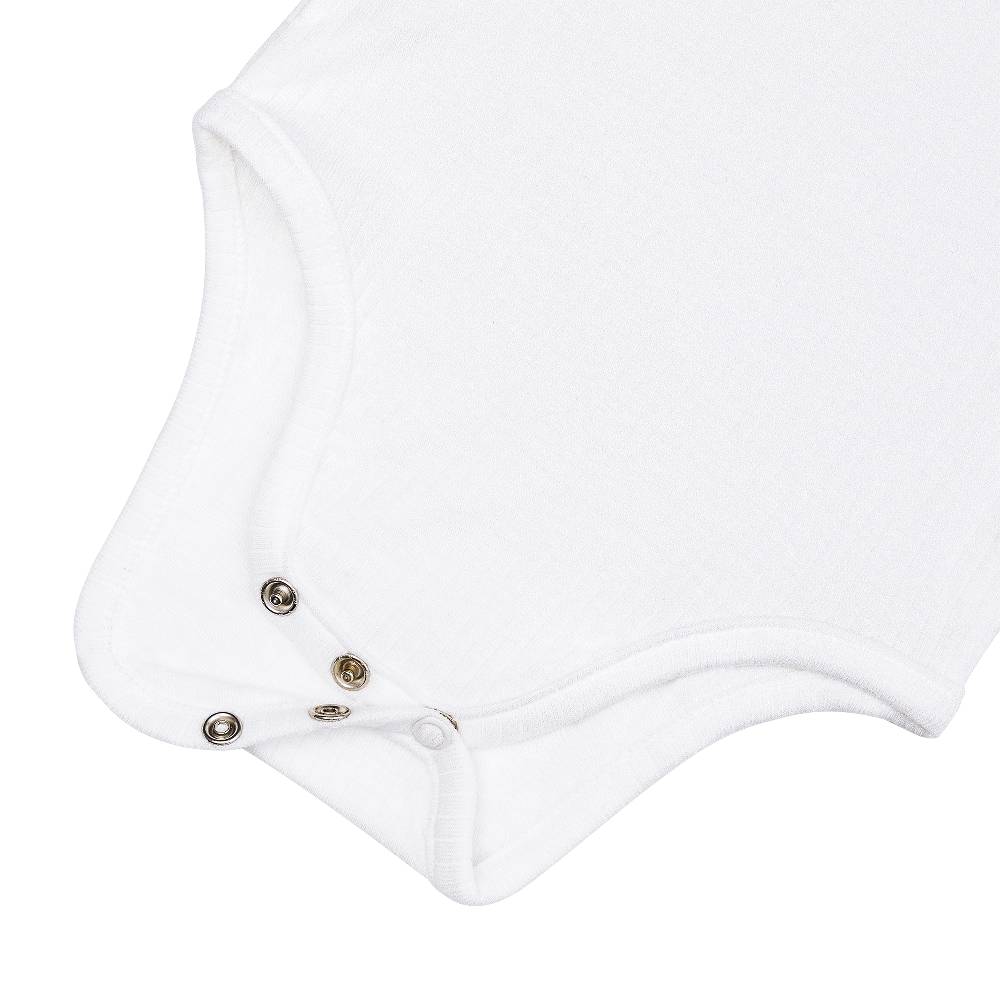 Lässig Baby Body Kurzarm - gerippt, Milky Kostenloser Versand international