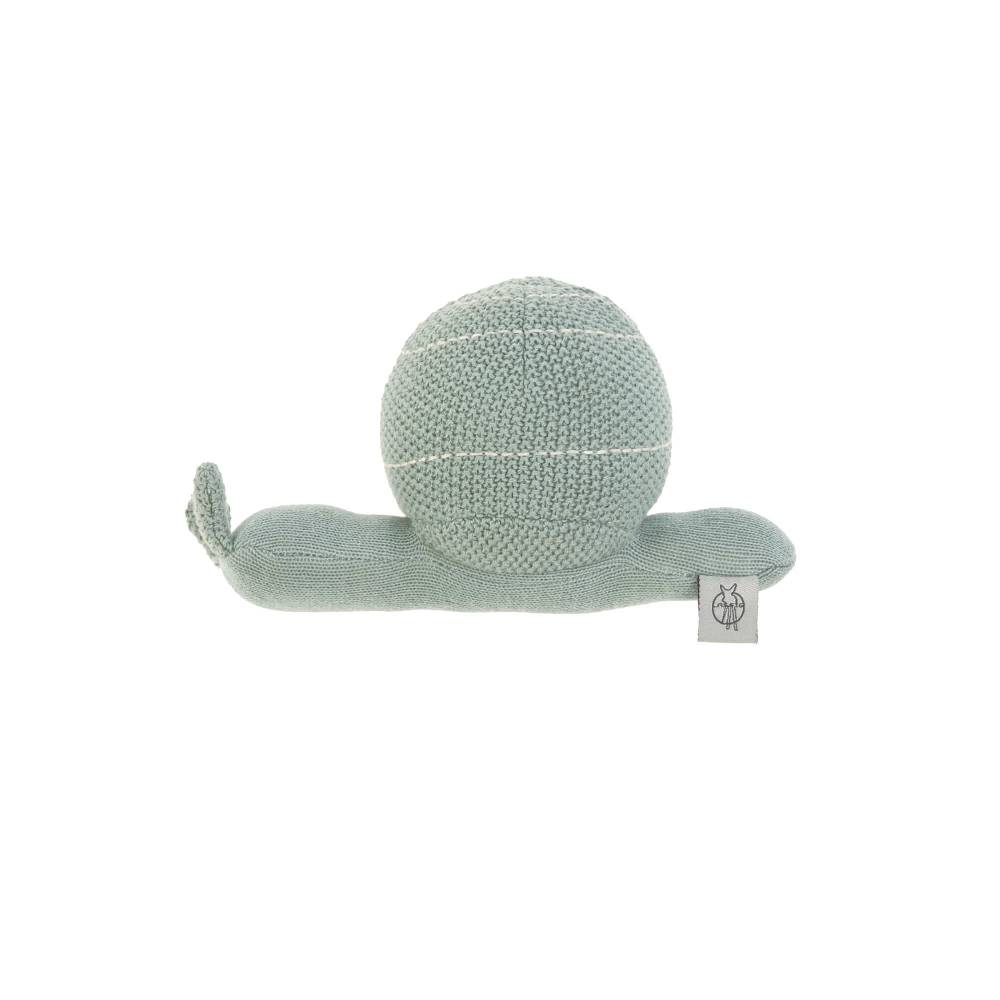Lässig Kuscheltier mit Rassel - Knitted Toy, Garden Explorer Schnecke Grün