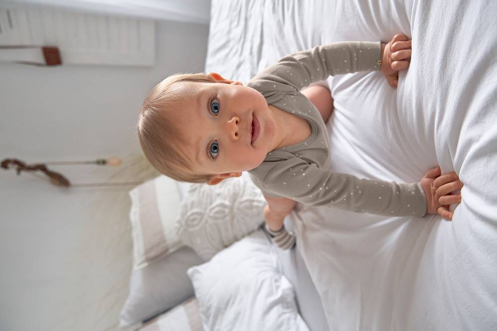 Lässig Baby Wickelbody langarm - Bio Baumwolle, Punkte, Taupe Angebote