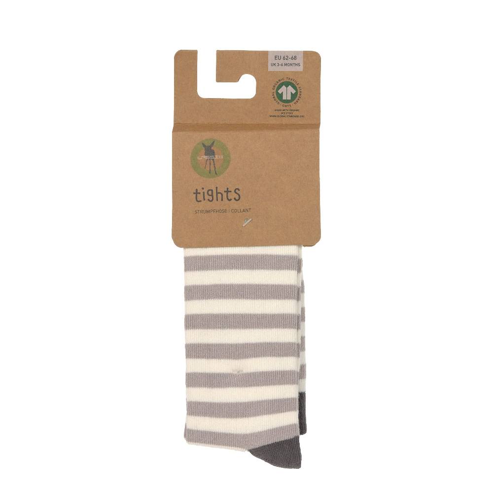 Lässig Strumpfhose GOTS - Tights, Streifen Taupe Weiß Blitzverkäufe