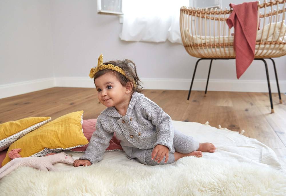 Lässig Baby Hose - Strickhose, Grau Kostenloser Versand