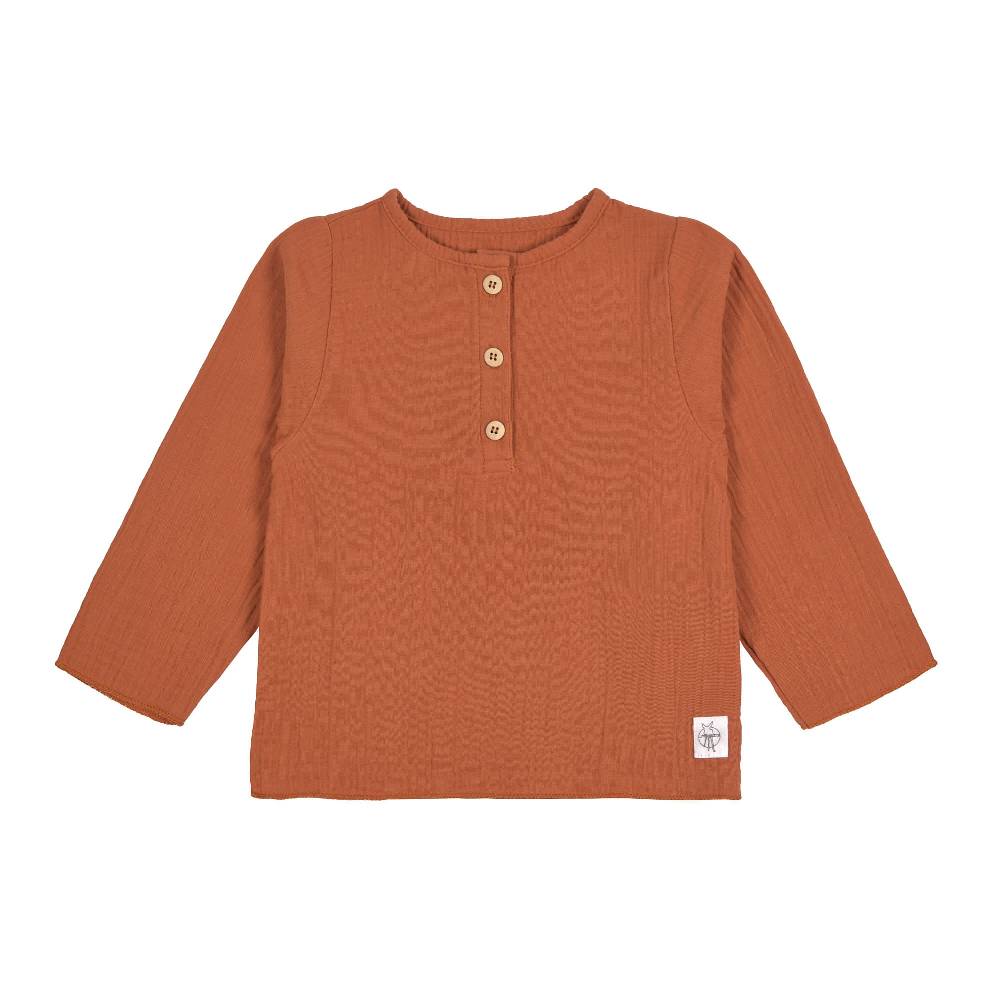 Lässig Baby Langarmshirt - Bio Baumwolle, Rostrot