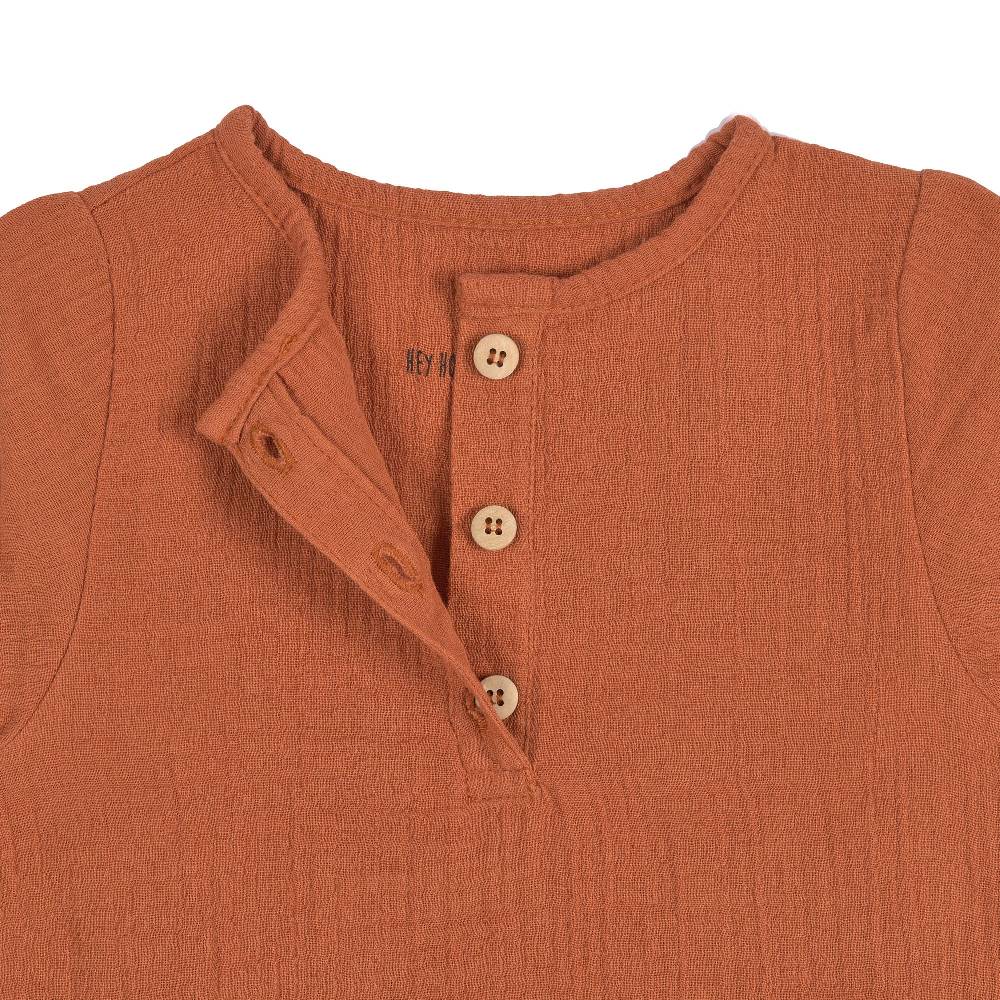 Lässig Baby Langarmshirt - Bio Baumwolle, Rostrot Begrenztes Angebot