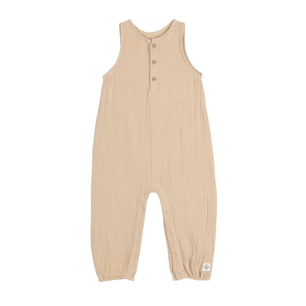Lässig Baby Jumpsuit - Bio Baumwolle, Nature, Beige