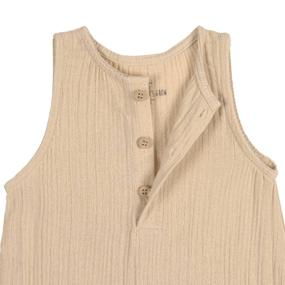 Lässig Baby Jumpsuit - Bio Baumwolle, Nature, Beige Preisnachlass