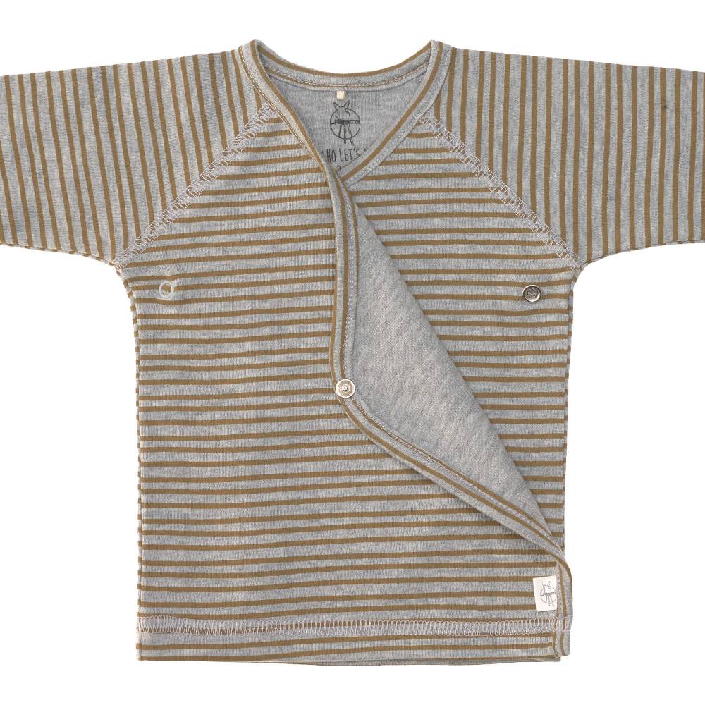 Lässig Baby Wickelshirt - Bio Baumwolle, Striped, Grau Mélange Osterangebot