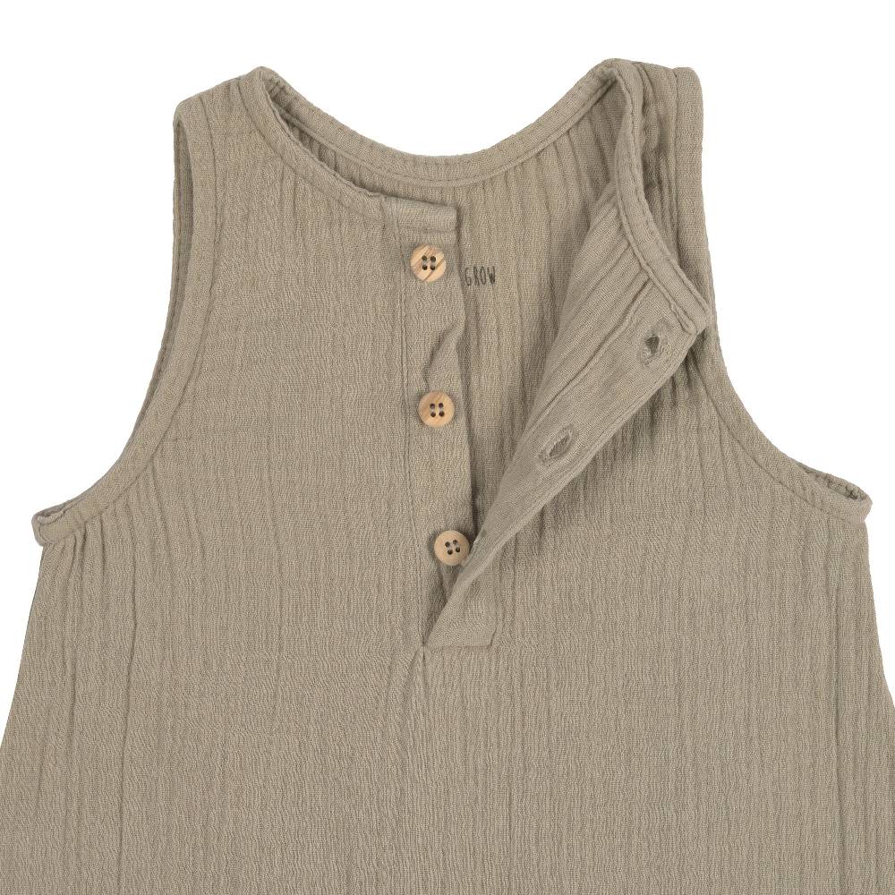Lässig Baby Jumpsuit - Bio Baumwolle, Oliv Neueste Mode