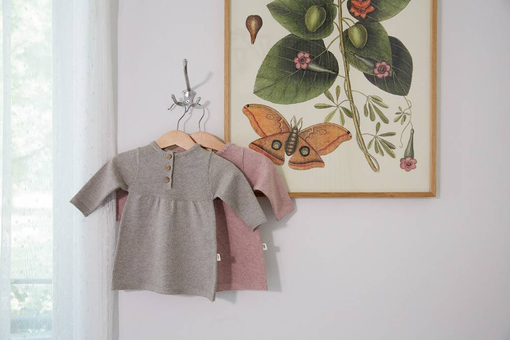 Lässig Babykleid - Strick Bio-Baumwolle, Grau Blitzangebot