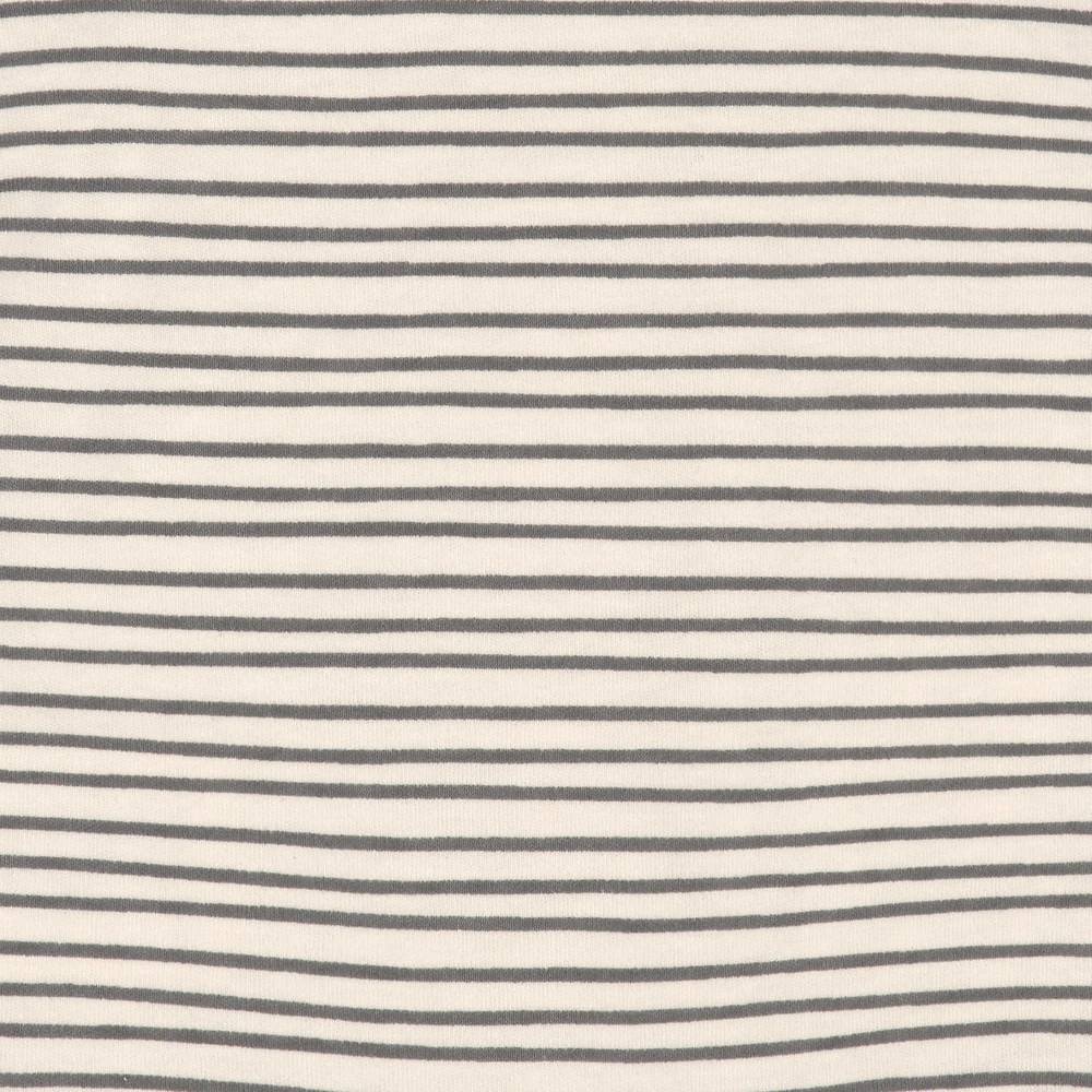 Lässig Baby Schlafanzug mit Füßen - Bio Baumwolle, Striped, Grau Saisonale Angebote