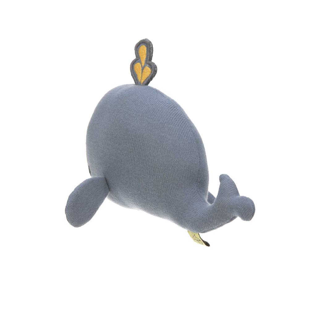 Lässig Kuscheltier mit Rassel & Knisterpapier - Knitted Toy, Little Water Whale Räumungsverkauf