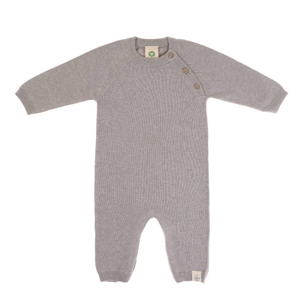 Lässig Baby Strampler - gestrickter Overall, Grau
