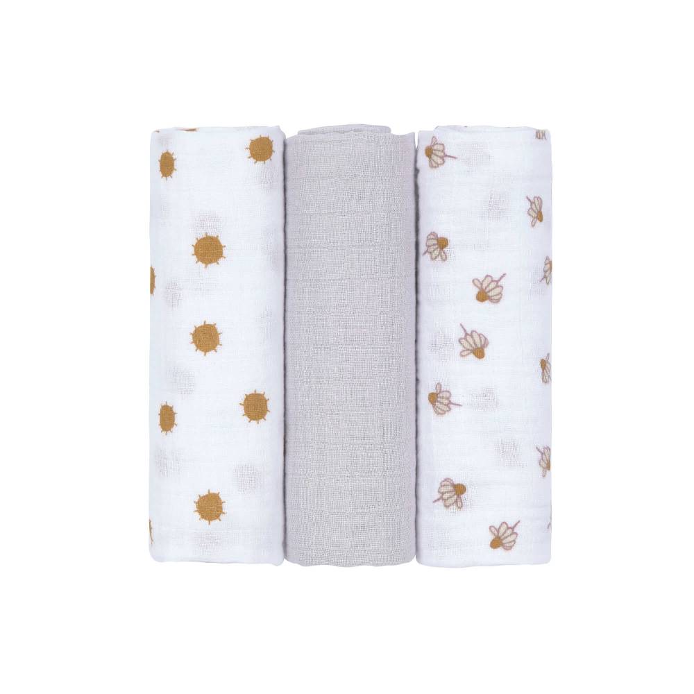 Lässig Mulltücher (3 Stk) - Swaddle & Burp Blanket L, Adventure Libelle Tiefpreis