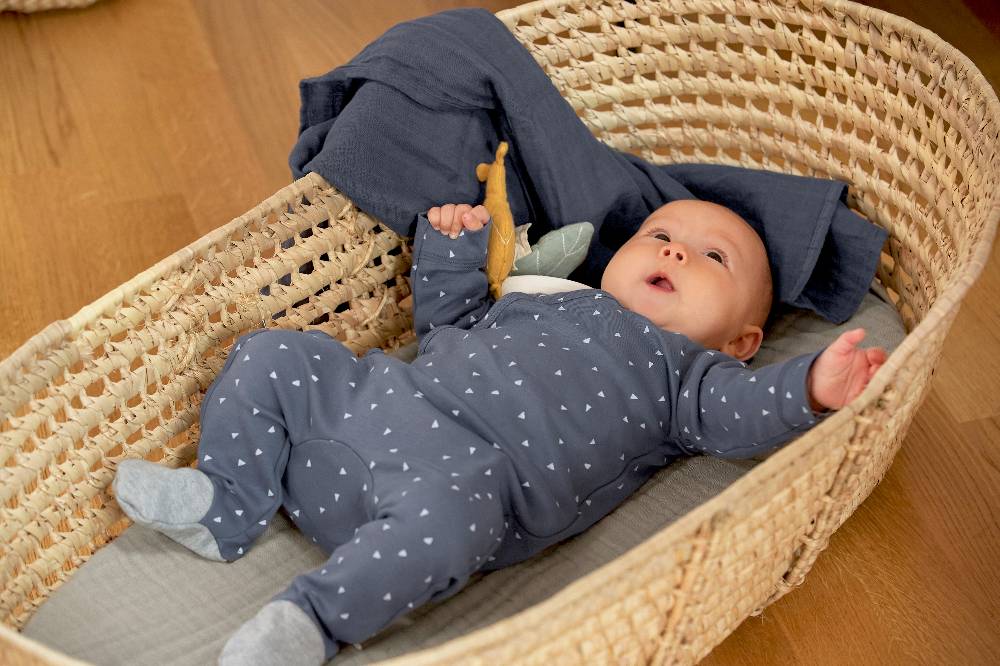 Lässig Baby Wickelshirt - Bio Baumwolle, Triangle, Blau Super Sparpreis