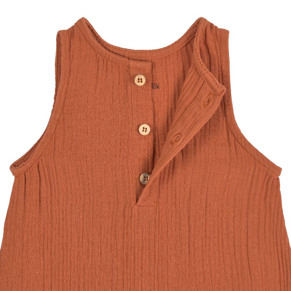Lässig Baby Jumpsuit - Bio Baumwolle, Rostrot Letzte 2 Tage