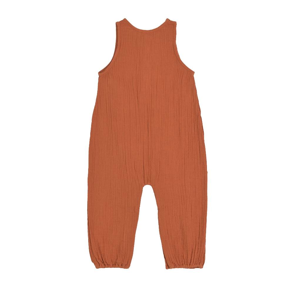 Lässig Baby Jumpsuit - Bio Baumwolle, Rostrot Letzte 2 Tage