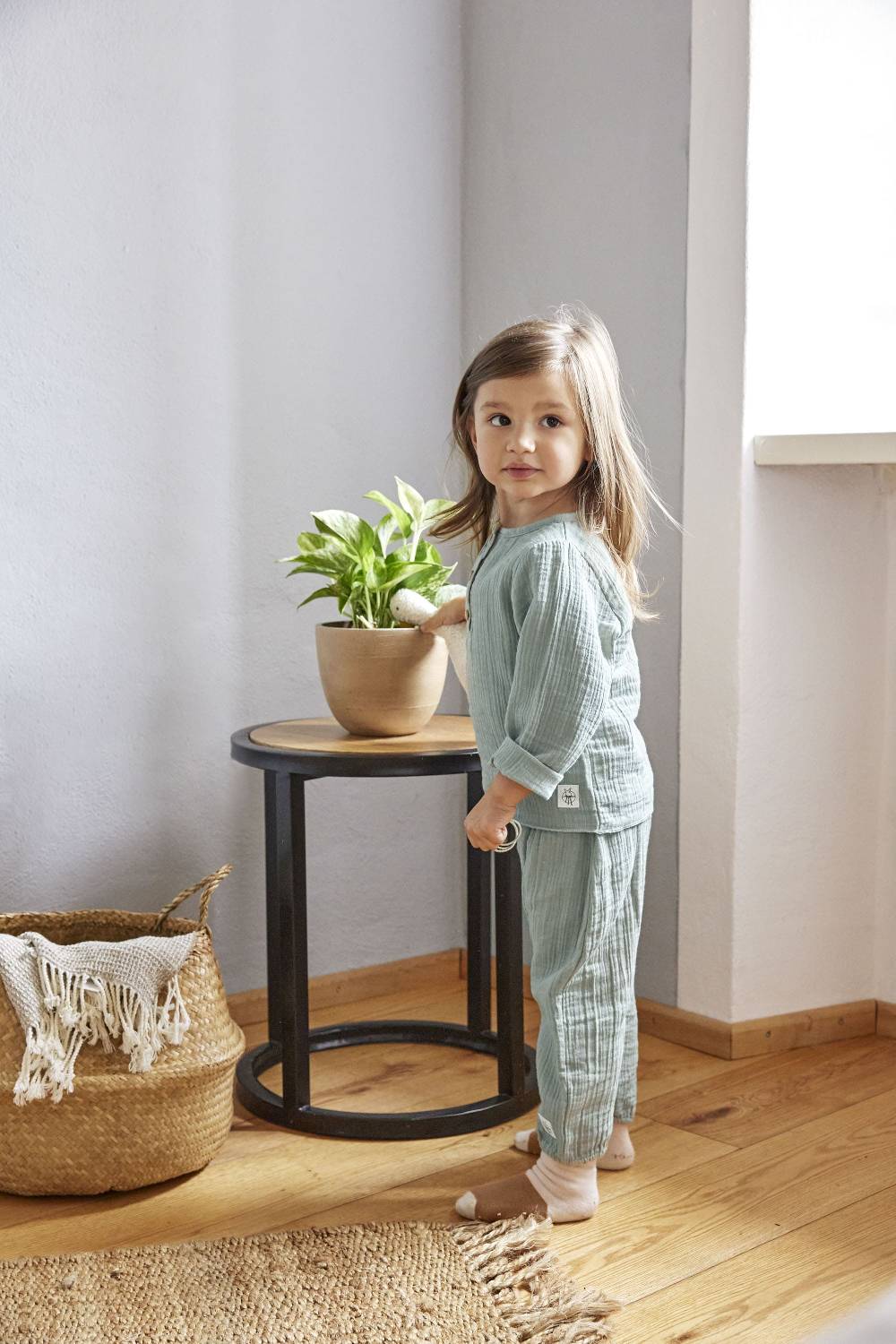 Lässig Musselin Langarmshirt - Bio Baumwolle, Silbergrau Bis zu 65% Rabatt