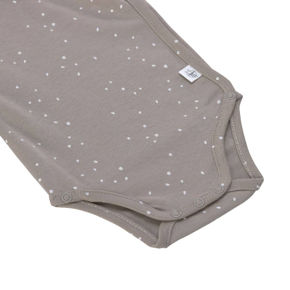 Lässig Baby Wickelbody kurzarm - Bio Baumwolle, Punkte, Taupe Kostenloser Versand international