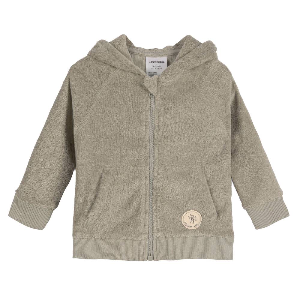 Lässig Frottee Jacke Kinder, Oliv