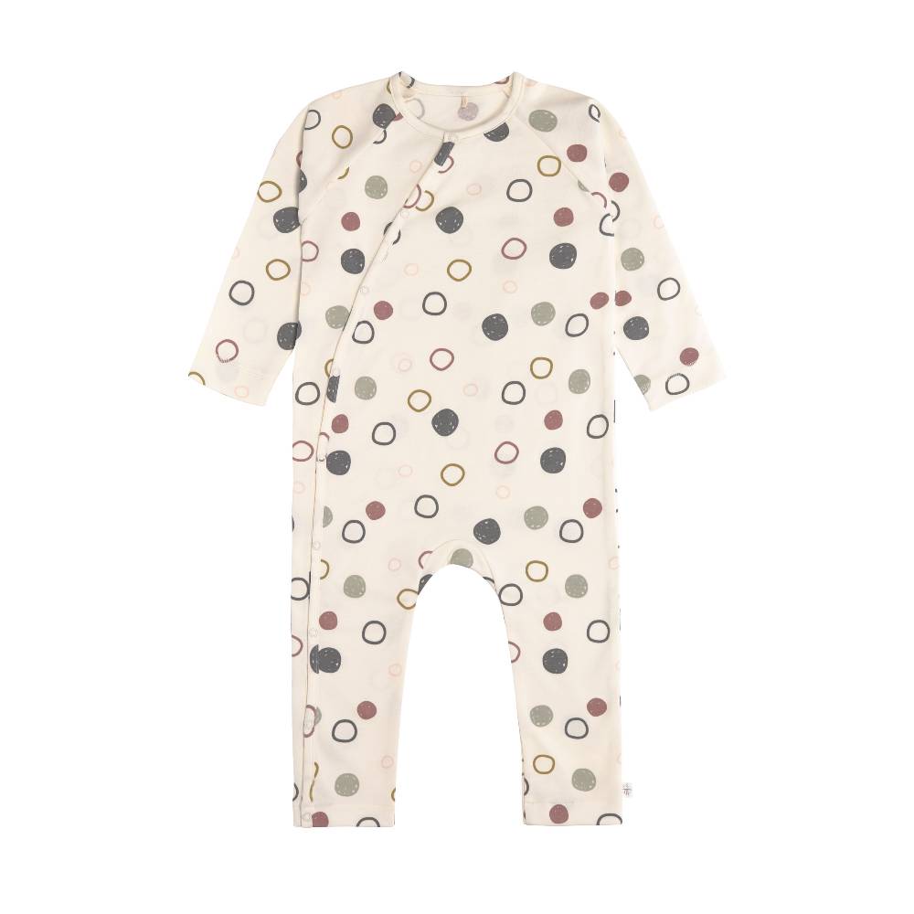 Lässig Baby Schlafanzug - Bio Baumwolle, Circles, Weiß