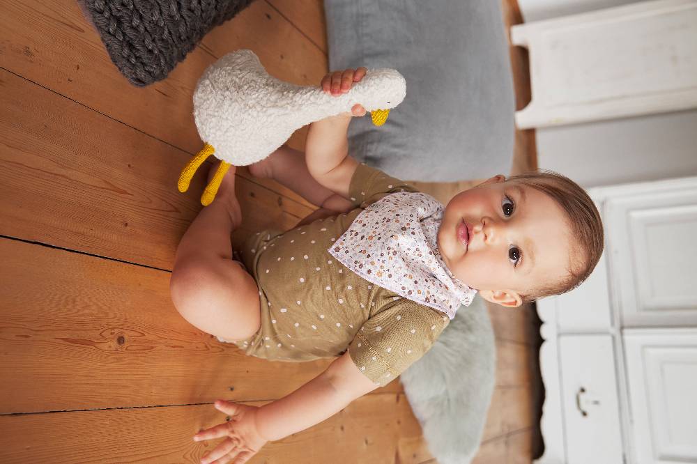 Lässig Baby Wickelbody kurzarm - Bio Baumwolle, Punkte, Gelb Schlussverkauf
