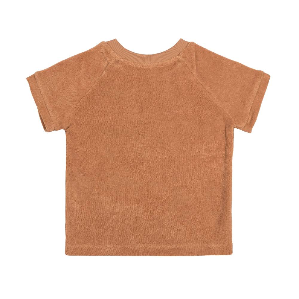 Lässig Frottee T-Shirt Kinder, Karamell Günstiger Verkauf
