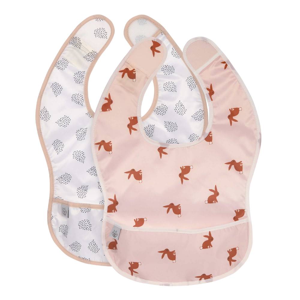 Lässig Lätzchen mit Auffangtasche (2 Stk) - Little Forest, Hase (6 bis 24 Monate)