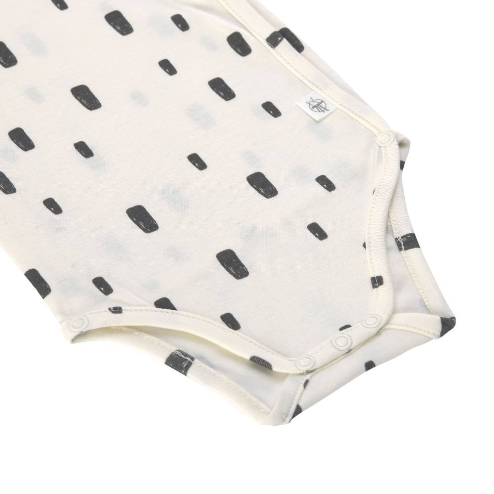Lässig Baby Wickelbody langarm - Bio Baumwolle, Rechtecke, Weiß Sonderangebot