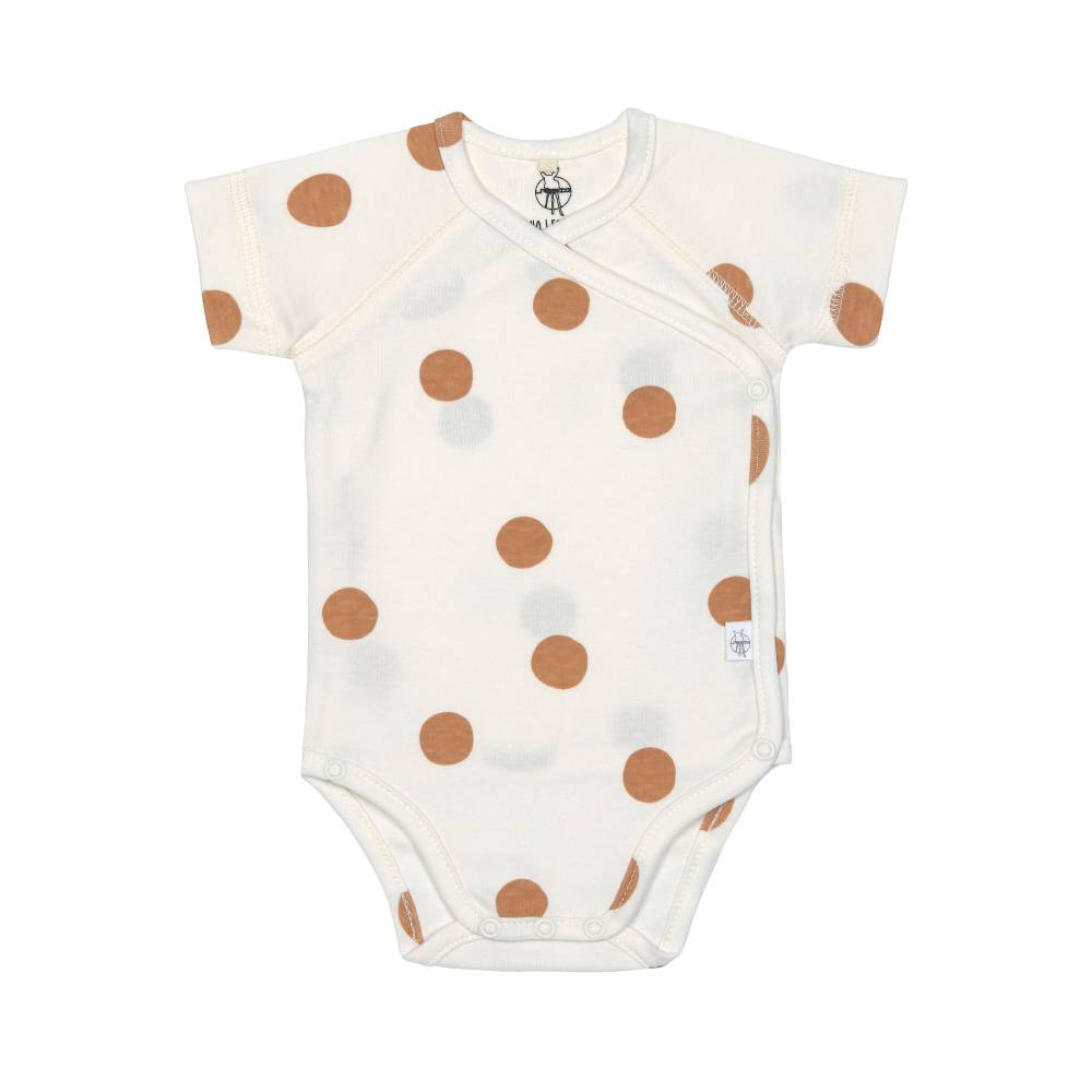 Lässig Baby Wickelbody kurzarm - Bio Baumwolle, Punkte, Weiß